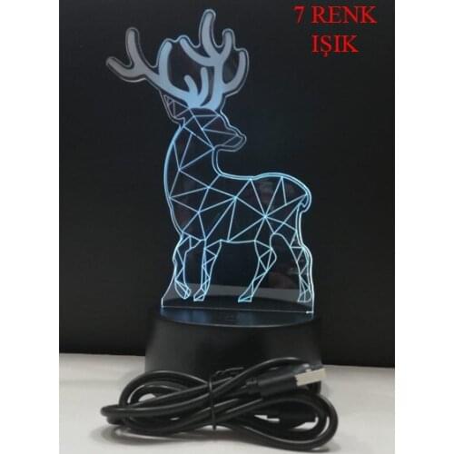 3D night light Lighted Deer Gift,love,family,friendship,celebration,fun,Joke, cute, Ships from Turkey