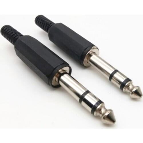 5pcs 6.35mm Double Channel Audio Jack Plug Headphone male Connector 6.35mm Stereo Headset Jack Audio Cable Connection Terminal