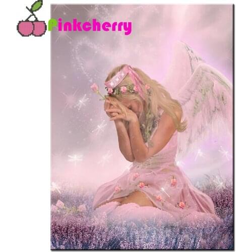 5D Diy Abstract Cartoon pink Sexy angel Castle Diamond Painting Full rhinestone Embroidery Mosaic Home Decoration k695