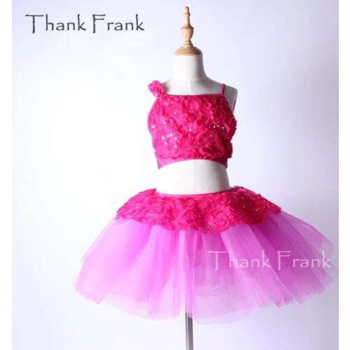 2-piece Embroidery Ballet Tutu Dress Children Adult Sequins Long Dance Costume Thank Frank C355
