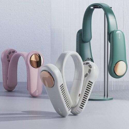 Neck Fan Hands Free Bladeless Hanging Sport Fan Wearable Rotatable Personal Fan For Summer Wearable Neckband Fans Fan Blade