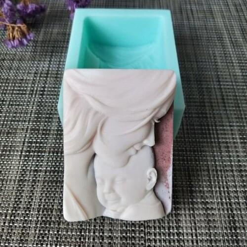 TS0076 PRZY mother and son soap mold silicone soap baby mould candle aroma moulds soap making mould resin clay mold