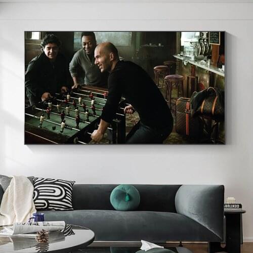 Classic Posters And Prints Canvas Wall Art Portrait Painting Playing Football Games Football Star Hand Of GodPicture For Room