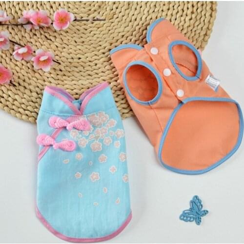Pet Dog Cute QiPao Dogs Beautiful Cheongsam Lovely Pet Comfortable T-Shirt Clothes Tang Suit Clothing Dress Dropshipping