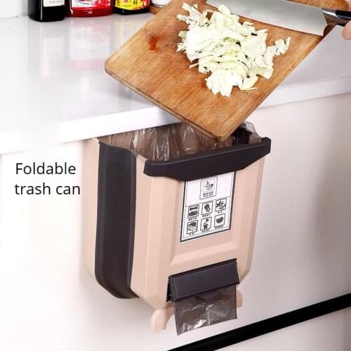 Kitchen trash cans foldable wall-mounted trash cans household hanging trash bins sorting trash cans trash cans for vehicles