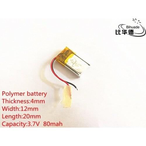 10pcs 3.7V,80mAH,401220 PLIB; polymer lithium ion / Li-ion battery for GPS,mp3,mp4,mp5,dvd,bluetooth,model toy mobile bluetooth
