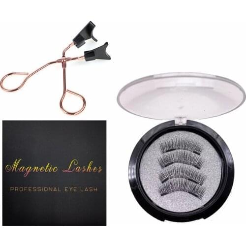 Magnetic eyelashes with magnets, reusable handmade 3D mink false eyelashes natural with magnetic tweezers