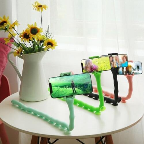 Cute Caterpillar Desktop/Wall Phone Holder Mobile Lazy Bracket Worm Flexible Phone Suction Cup Stand For Colors Free Shipping