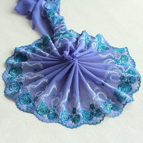 MLAEY 2Yards Purple Embroidered Flower Lace Trim High Quality Lace Fabric DIY Craft&Sewing Dress Clothing Accessories