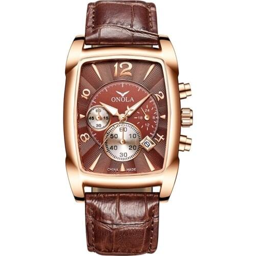 2021 Top Brand Luxury Watches for Men Tonneau Leather Quartz Wristwatches Waterproof Sports Male Watch Clock Relogio Masculino