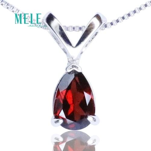 Natural Red garnet pendant necklaces pendants pendant drop ornaments Water drop shape 6*9mm
