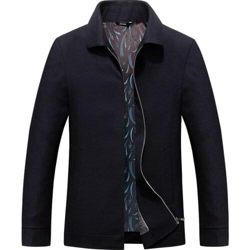 Gentlemen Zipper Coats And Spring Mens Turn-down Collar 50% Off Business Casual Men Solid Jackets