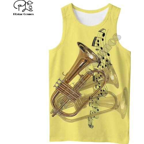 PLstarCosmos 3DPrint Newfashion Musical Instrument Art Trumpeter Guitar Harajuku Tank Top Vest Men/Women Unisex Sleeveless Style
