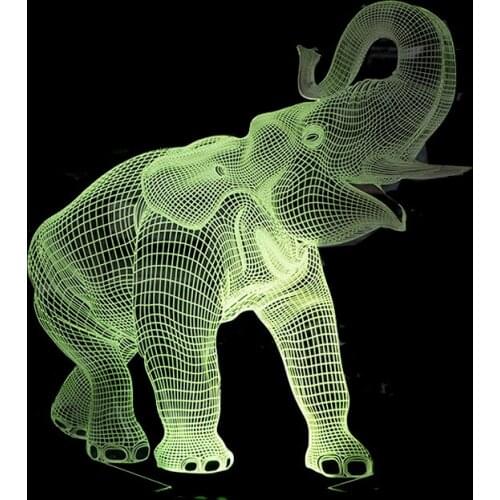 New Elephant 3d Night Light 7 Colorful Touch Led Lamp Stereo Visual Gifts 3d Light Fixtures Luminaria De Mesa Table Lamp