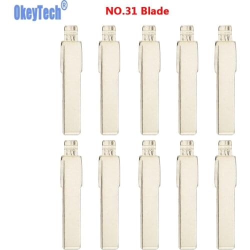 OkeyTech 10PCS/LOT NO.31 Replacement Flip KD Remote Car Key Blanks For AUDI For VW PASSAT BORA SEAT SKODA #31 HU66 Key Blade