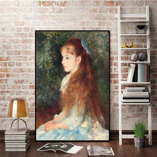 Pierre Auguste Renoir HD Portrait Arts "Irene Cahen d'Anvers" Reproduction Canvas Print Painting Poster Wall Decor Home Decor