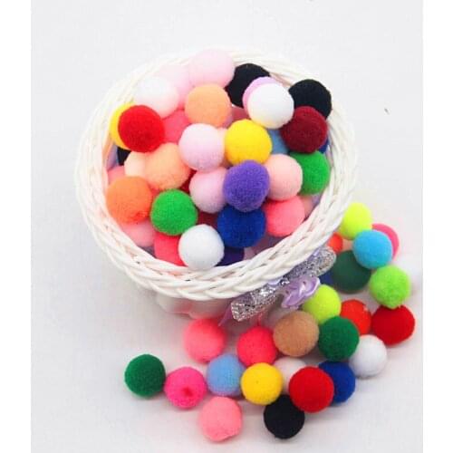 Multi Size Colorful Pompoms DIY Dolls Garment Handmade Material Soft Fluffy Pom Poms Ball for DIY Kids Toys Accessories