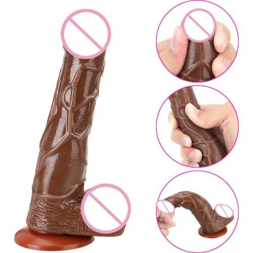 Realistic Dildo Strapon Flexible Penis Silicone Butt Anal Plug M/L G Spot Vagina Stimulator With Suction Cup Female Masturbation