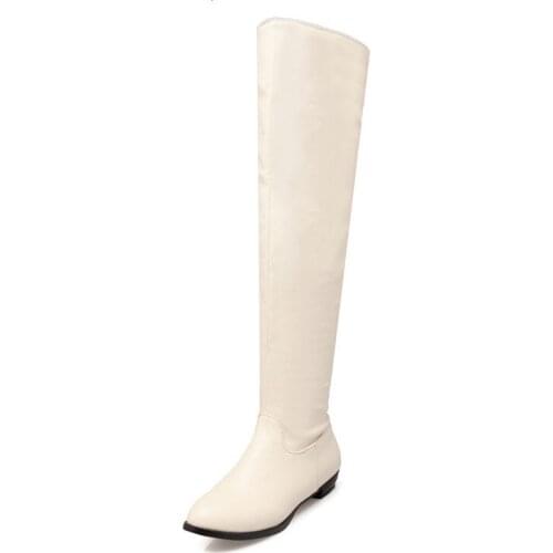 Big Size 11 12 13 14 15 16 17 Round-headed, thick-heeled, low-heeled side zipper, knee-length, square-heeled Knight boots
