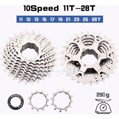 SUNSHINE Road bike Freewheel 10 Speed 11-28T Cassette Bicycle Flywheel Sprocket Compatible for parts SHIMANO 105 5700 4700 4600