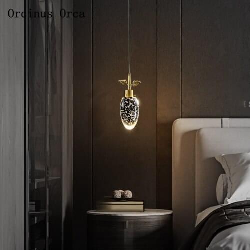 Post modern light luxury crystal chandelier dining room bedroom bedside lamp creative personality LED single head Chandelier