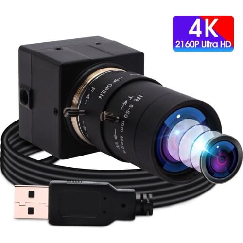 4K Webcam 3840x216 CMOS Sony IMX415 Varifocus CS lens Machine Vision USB Web Camera For Computer PC Desktop Laptop