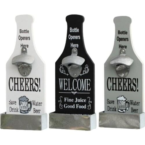 E7CB Vintage Wall Mounted Bottle Opener with Cap Catcher Ideal for Men Beer Lovers