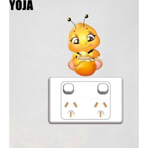 YOJA Wall Sticker Colour Switch Stickers PVC Lovely Little Bees Eat Honey Kids Room Decor 12SS0050