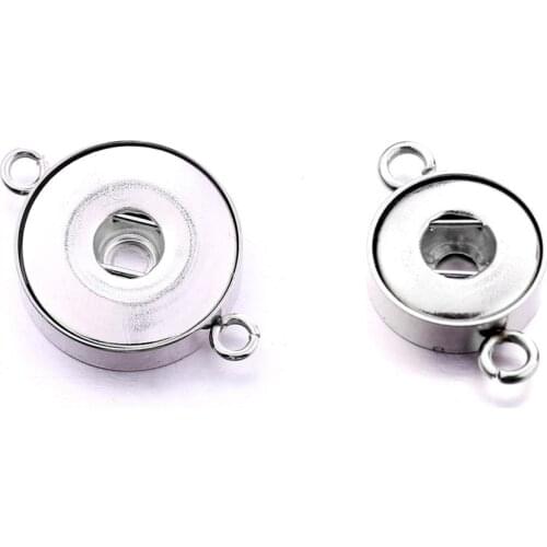 10pcs/lot Snap Jewelry Finding Stainless Steel Silver Color 12mm 18mm Snap Buttons DIY Accessories For DIY Snap Bracelet Bangles