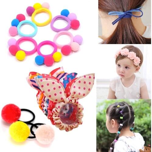 Girls Hair Accessories Women Scrunchies Elastic Hair Bands Polk Dot Rabbit Ear Bowknot Rubber Bands Headbands Lovely Hairbands