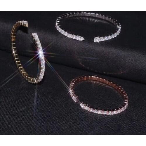 Designer Fashion 925 Sterling Silver Jewelry 3A Cubic Zirconia Party Bangle