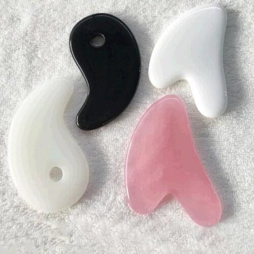 1pc Jade Beeswax Scraping Massaging Scraper Gua Sha Face Massager Acupuncture Board Acupoint Face Eye Care SPA Massage Tools