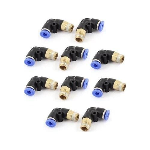 10 x Pneumetic 4mm to 1/8" PT Male Thread One Touch Elbow Quick Fittings