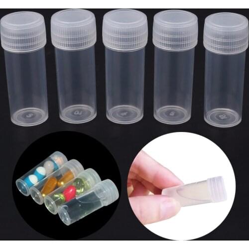 10pcs 5ml Plastic Bottle Sample Small Barrel Vials Medicine Pill Liquid Powder Capsule Storage Container Packing Bottles F694587