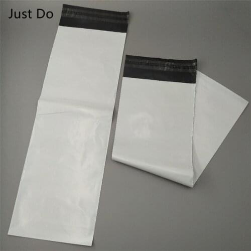 100pcs 20cm Width White Courier Bags Long Mailing Bags Self Seal Envelops Plastic Packaging for Postal Mailer Packing