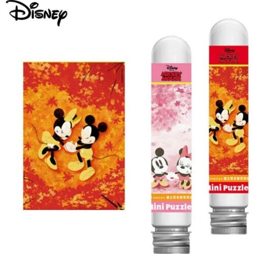 150pcs Disney Mickey Mouse Minnie Mini Flat Test Tube Puzzle Toy Cartoon Educational Toys Christmas Birthday Gift For Kids
