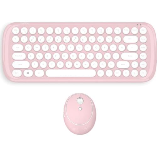 2.4G Mini Wireless Bluetooth Keyboard Mouse Set Punk Chocolate Key Cap Wireless Retro Keyboard Computer Keyboard for Laptop Pc