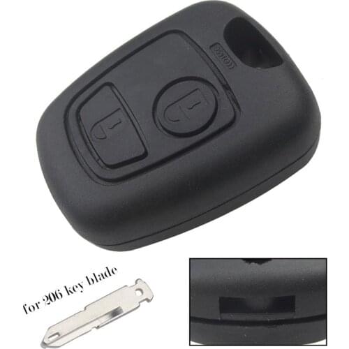 2 Buttons Remote Car Key Fob Case Cover Uncut Blade for Peugeot 206 307 407