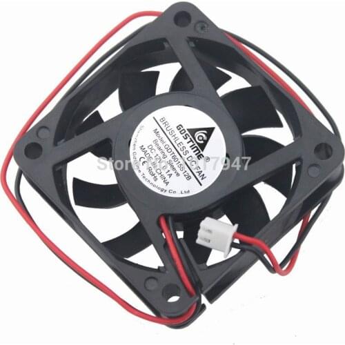 2Pieces LOT Gdstime DC 6cm 60mm x 15mm 12V 2Pin 6015 Brushless Cooling Fan