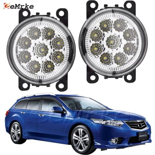 2PCS Car Styling 9-Pieces LED Fog Light Lamp for Honda Accord VIII CU/ Estate CW 2011-2013 2014 H11 12V Halogen Fog Lights DRL