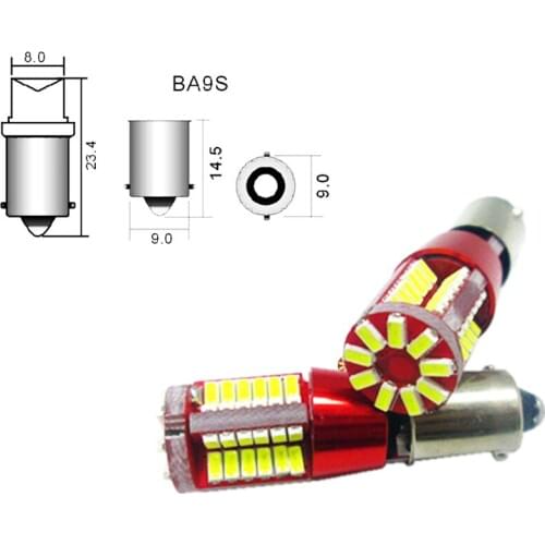 20X BA9S Canbus 57 SMD 3014 LED No error T4W 57SMD LED Lamp Car LED bulbs interior headlight Car Light Source parking White 12V