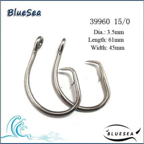 39960 15/0 *20 Pcs/Pack Stainless Steel 39960 Tuna Circle Fish Hooks Tuna Circle Hooks