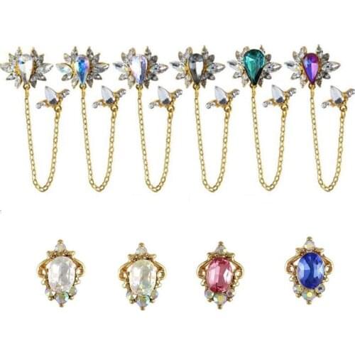 5pcs/bag Nail Jewelry 10 Designs3D Metallic Silver Rhinestone nail studs / Horse eyes charm Nail design nail art