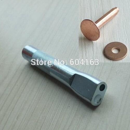 6 Sets Solid Copper Rivets + One Burrs Setter Tool Fasteners Permanent 9mm 12mm