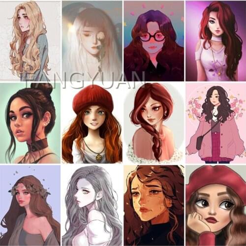 Comics Girls 5D Diy Diamond Painting Full Square Round Diamond Embroidery Mosaic Rhinestone Wall Pictures for Home Decoration