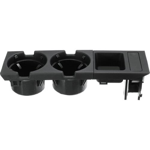 Car Front Center Console Drink Cup Holder + Coin Holder Tray for BMW 3Series E46 1998-2004 Black