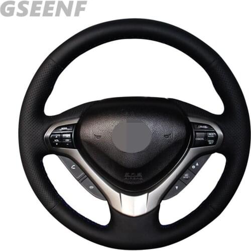 Car Accessories Steering Wheel Cover For Honda Spirior OId Accord Black Hand-stitched Soft and Comfortable Genuine Leather