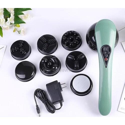 Electric Handeld Massager Multi-Function 8 Massage Heads Charging Wireless Full Body Massage, Applicable To All Parts Of Body