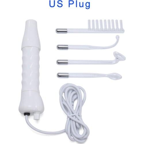 Electrotherapy Wand Glass Tube Comb High Frequency Bactericidal Acne Spot Remover Hair Facial Body Spa Beauty Care White
