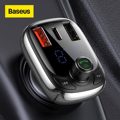 Baseus FM Transmitter Bluetooth 5.0 Handsfree Car Kit Audio MP3 Player With PPS QC3.0 QC4.0 5A Fast Charger Auto FM Modulator